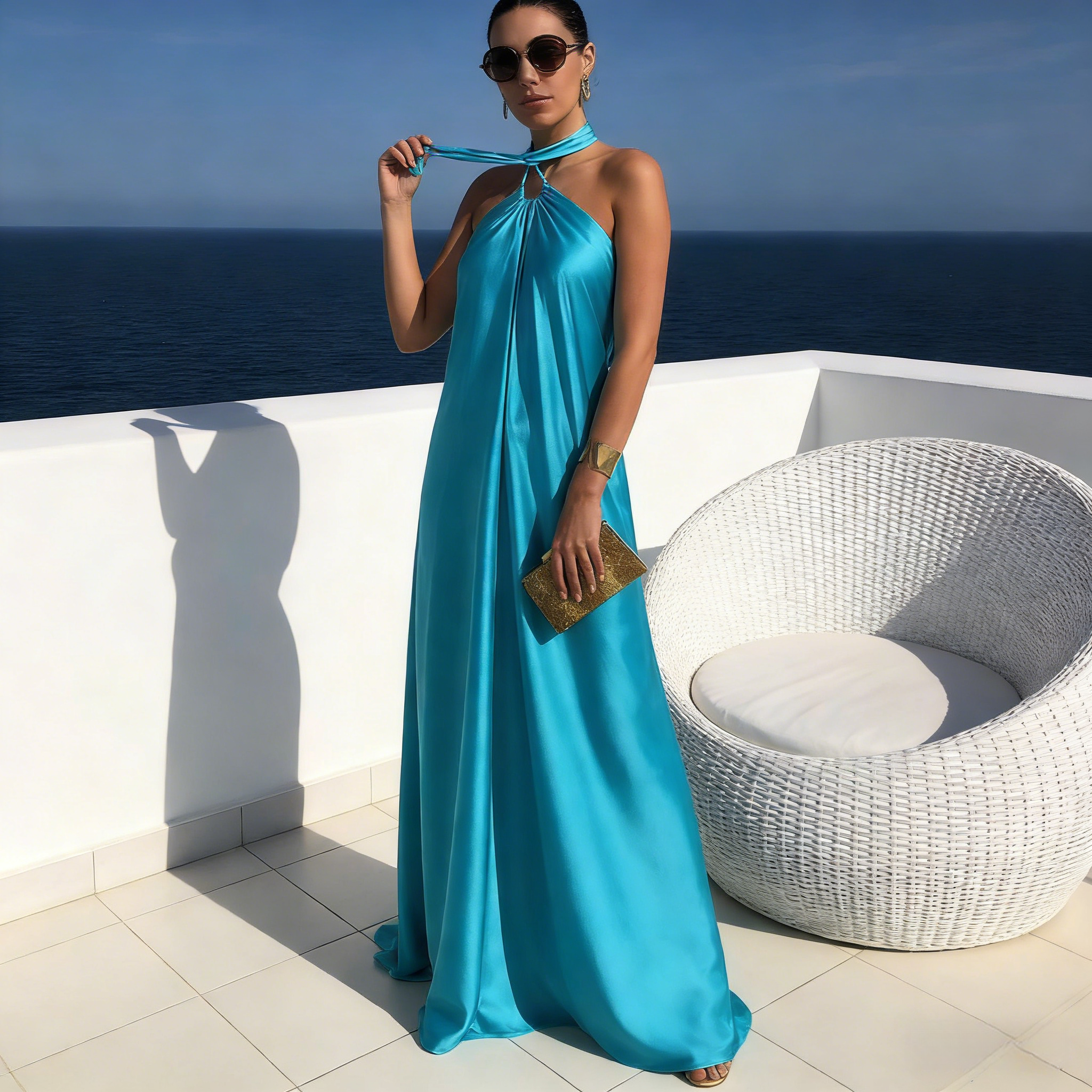 BHstyle Ball-Gown A-Linie Spitze Tüll Prinzessin Edel Lang Arm Romantisch Vintage Hochzeit Blau